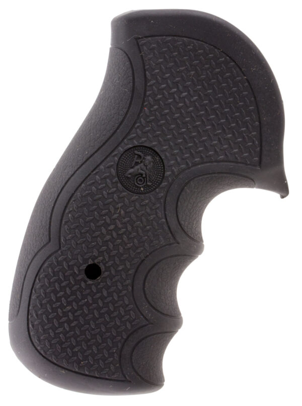 Pachmayr 02484 Diamond Pro Grip Diamond Checkering Black Rubber with Finger Grooves for Ruger GP100 — view 1