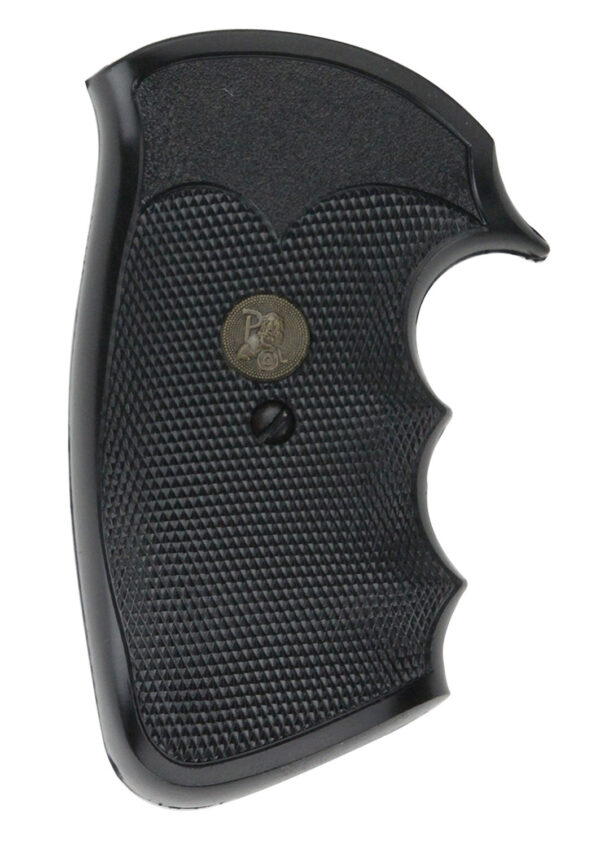 Pachmayr 02528 Gripper Grip Checkered Black Rubber with Finger Grooves for Colt Python, Trooper — view 1