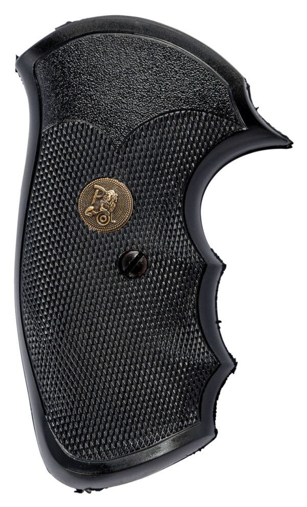 Pachmayr 03250 Gripper Grip Checkered Black Rubber with Finger Grooves for S&W J Frame with Square Butt — view 1