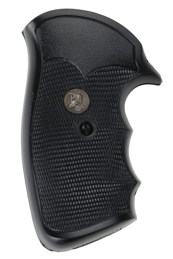 Pachmayr 03264 Gripper Grip Checkered Black Rubber with Finger Grooves for S&W K/L Frame with Square Butt — view 1