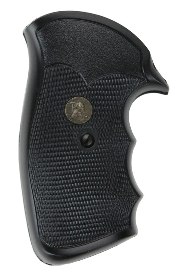 Pachmayr 03266 Gripper Grip Checkered Black Rubber with Finger Grooves for S&W K/L Frame with Round Butt — view 1