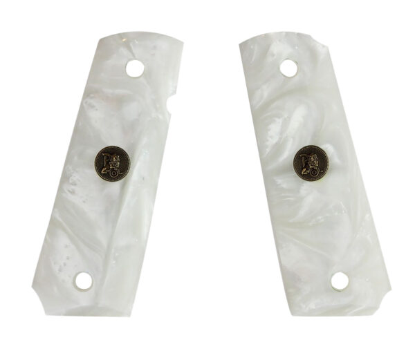 Pachmayr 62001 Custom Grip White Simulated Pearl Panels for 1911 with Ambidextrous Safety — view 1