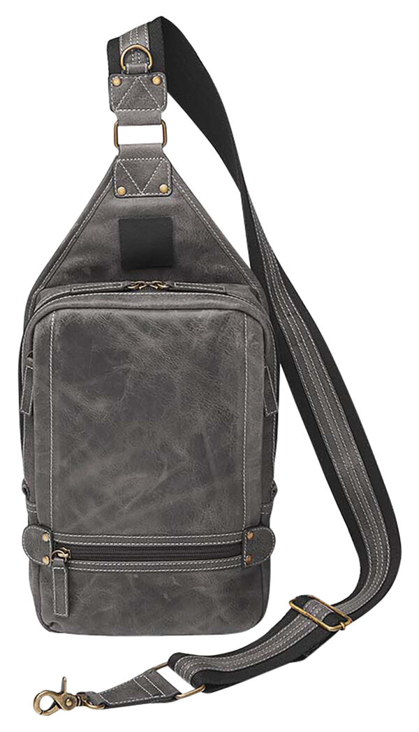Gun Tote'n Mamas/Kingport GTMCZY108GREY Sling Backpack  Gray Leather Includes Standard Holster — view 1