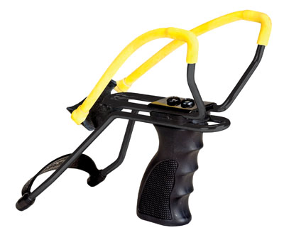 Daisy 998151506 998151506 Slingshot w/ Pistol Grip Yellow Steel Frame Black Molded Sure-Grip w/Wrist Support Handle — view 1