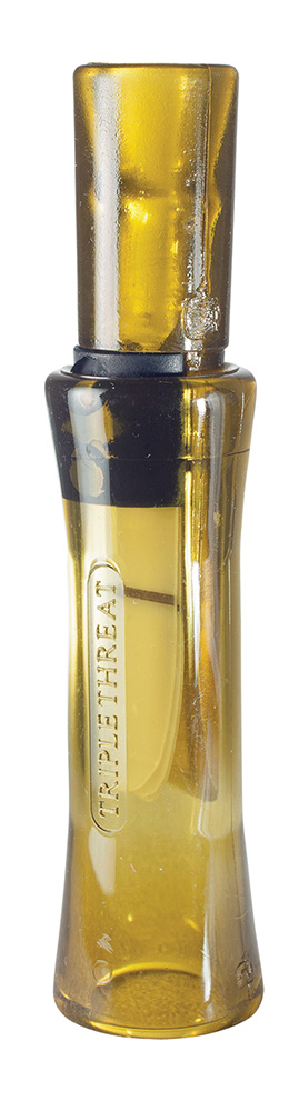 Duck Commander DC2011 Triple Threat  Open Call Triple Reed Mallard Hen Sounds Attracts Ducks Yellow Polycarbonate — view 1