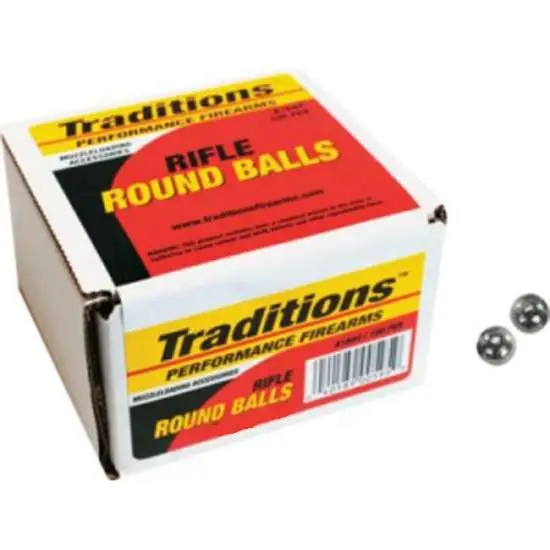TRADITIONS MUZZLELOADING REVOLVER LEAD ROUND BALL 44 CAL 454 DIA 100/PK ( 6 PER CASE ) — view 1