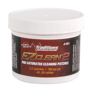 Traditions A1931 EZ Clean 2 Cleaning Patches Multiple .45 .54 Cal 100 Per Jar