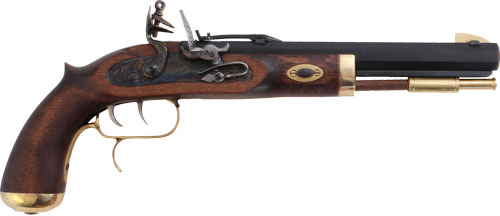 TRADITIONS TRAPPER PISTOL 50 - CAL FLINTLOCK BLUED/HARDWOOD — view 1