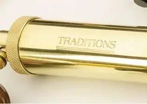 TRADITIONS MUZZLELOADING  DELUXE TUBULAR FLASK W/VALVE BRASS