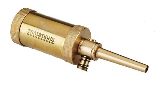 TRADITIONS MUZZLELOADING COMPACT FIELD TUBULAR FLASK BRASS — view 1