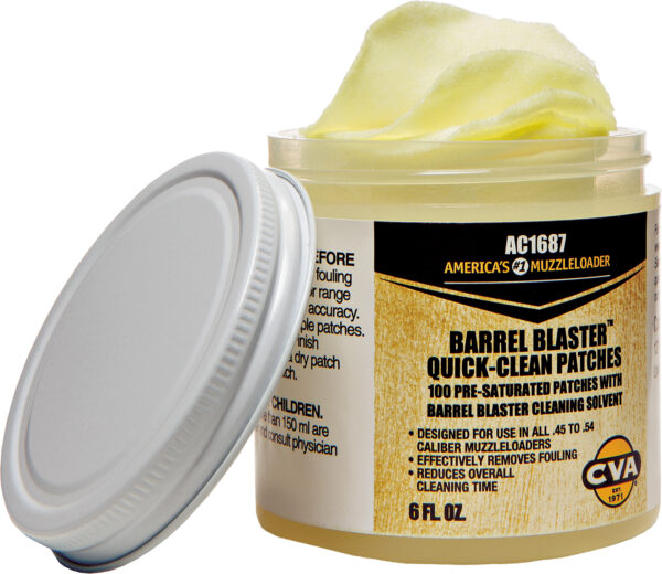CVA AC1687 Barrel Blaster Quick Clean Patches 6 oz Cotton — view 1