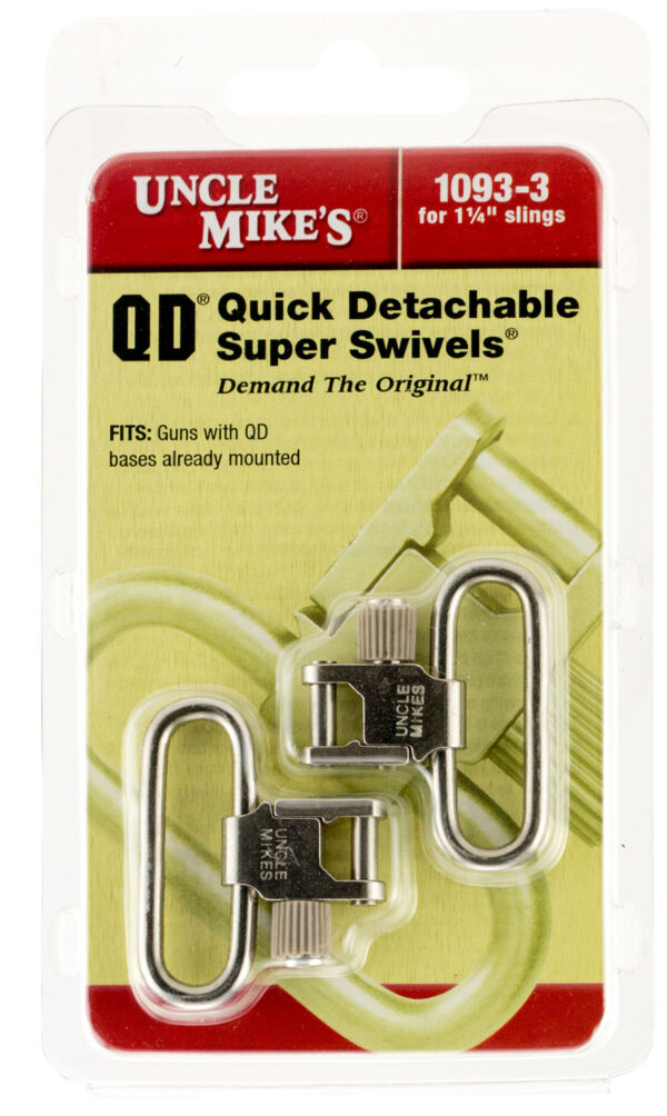 Uncle Mike's 10933 Super Swivel  Quick Detach Tri-Lock 1.25" Loop Nickel Finish — view 1