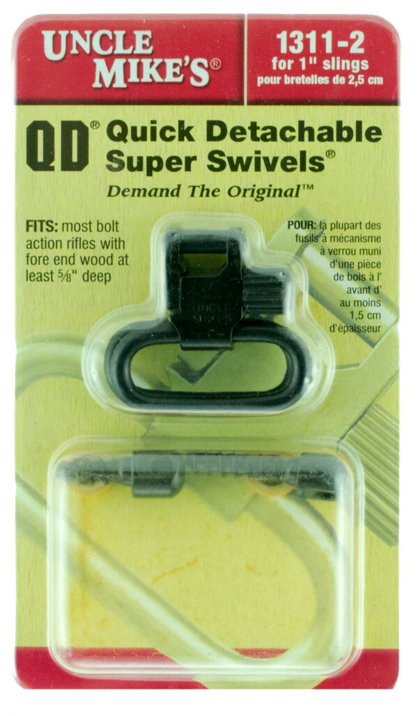 Uncle Mike's 13112 Super Swivel  Quick Detach 115 RGS Tri-Lock Blued 1" Loop for Most Rifles w/Wood Forend — view 1