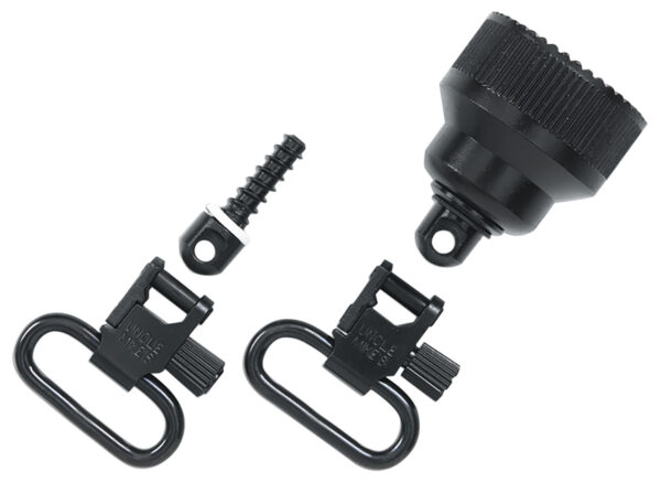 Uncle Mike's 18015 Mag Cap Swivel Set made of Steel with Blue Finish, 1" Loop Size & Quick Detach Style for  20 Gauge Remington 870 & 870 Youth Includes Two Super Swivels — view 1