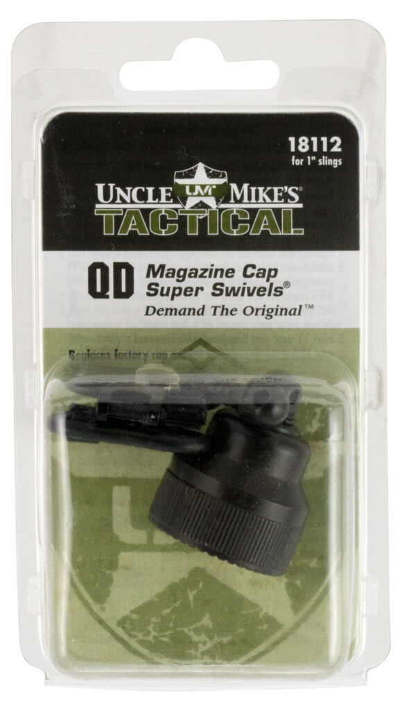 Uncle Mike's 18112 Mag Cap Swivel Set made of Steel with Blued Finish, 1" Loop Size & Quick Detach Style for Mossberg 590, 835 Includes Two Super Swivels — view 1