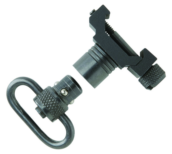 Uncle Mike's 21101 Quick Detach Swivel Set made of Steel with Black Finish, 1" Loop Size & Push Button Style for Picatinny & Weaver-Style Rails — view 1