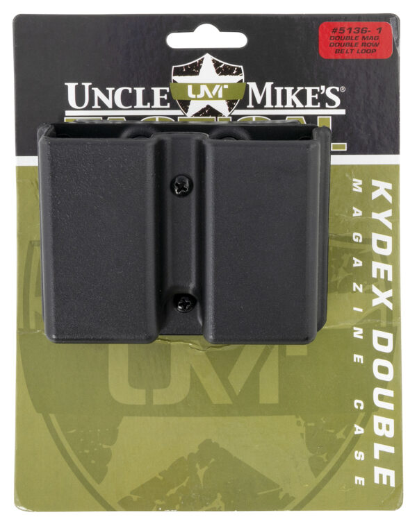 Uncle Mike's 51361 Kydex Double Mag Case Black Kydex Belt Clip 9mm Luger 40 S&W Belts 1.75" Wide — view 1