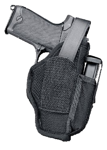 Uncle Mike's 70010 Sidekick Hip Holster IWB/OWB Size 01 Black Kodra Nylon Belt Clip Fits Medium Autos Fits 3-4" Barrel Belt 2.25" Wide Includes Adjustment Tool Ambidextrous — view 1
