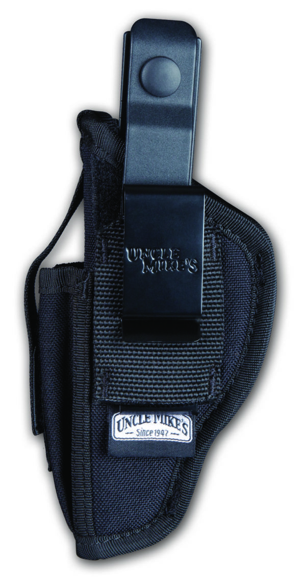 Uncle Mike's 70020 Sidekick Hip Holster IWB/OWB Size 02 Black Kodra Nylon Belt Clip Fits Med/Large DA Revolver Fits 3-4" Barrel Ambidextrous — view 1