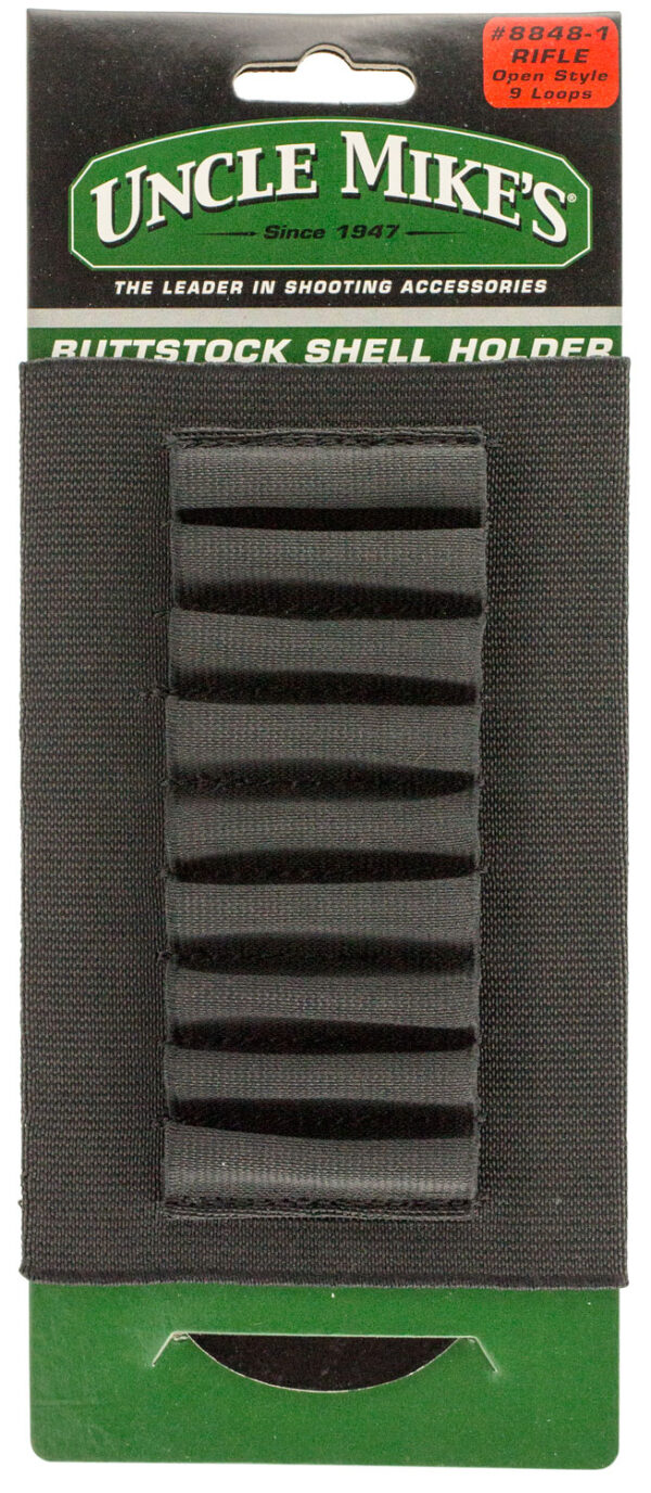 Uncle Mike's 88481 Buttstock Shell Holder  Black Nylon 9rd Rifle — view 1