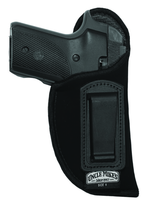 Uncle Mike's 89122 Inside The Pants Holster IWB, Size 12, Black Laminate, Compatible w/Glock 26/27/33, Belt Clip Mount, Left Hand — view 1