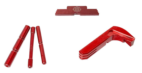 Cross Armory CRG4OKRD 3 Piece Kit  Extended Compatible w/Glock Gen4 Red Anodized Steel/Aluminum Pistol — view 1