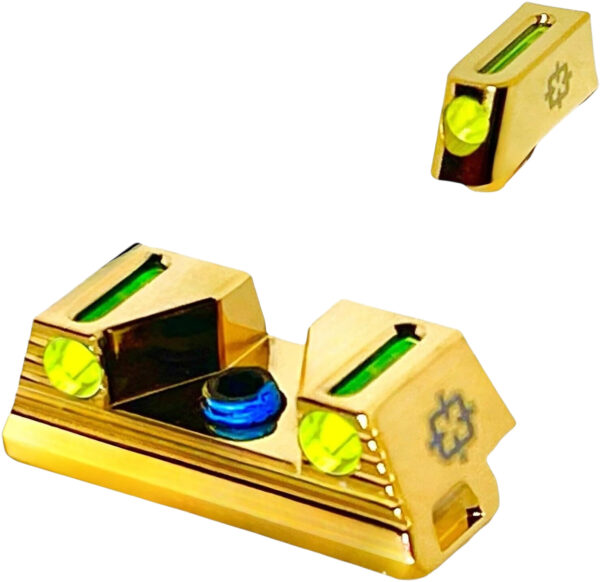 Cross Armory CRGSS-GD Standard 3 Point Fiber Sight Green Gold Frame Fits Glock — view 1