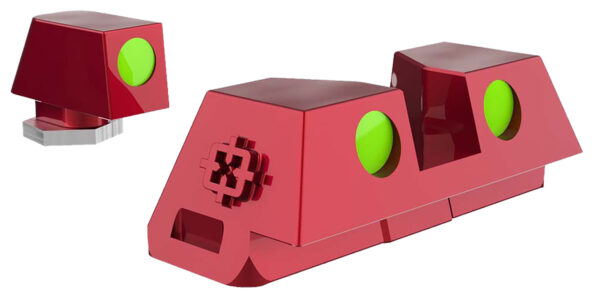 Cross Armory CRGSS-RD Standard 3 Point Fiber Sight Green Red Frame Fits Glock — view 1