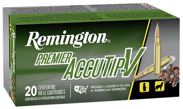 Remington Ammunition 29186 Premier Accutip-V 22-250Rem 50gr AccuTip V Boat Tail 20 Per Box/10 Case — view 1