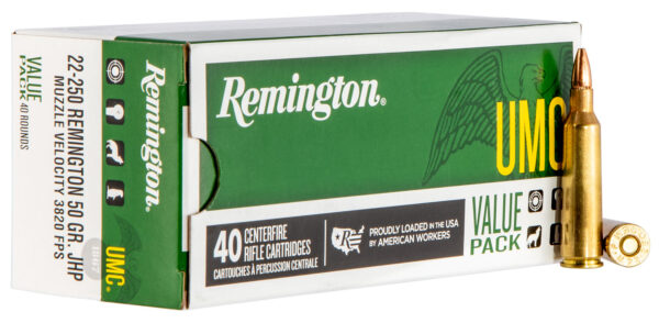 Remington Ammunition 23783 UMC Value Pack 22-250Rem 50gr Jacketed Hollow Point 40 Per Box/10 Case — view 1
