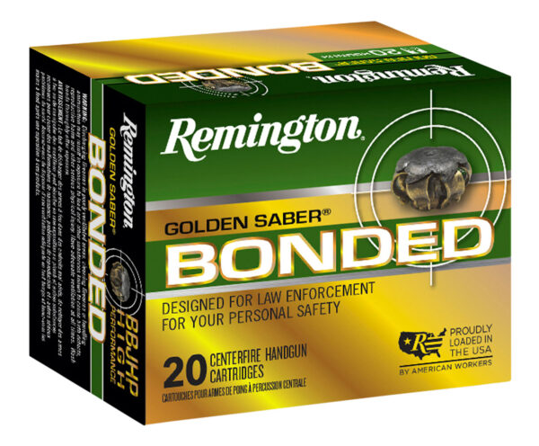 Remington Ammunition 29365 Golden Saber Bonded  40S&W 180gr Bonded Brass Jacketed Hollow Point 20 Per Box/25 Case — view 1