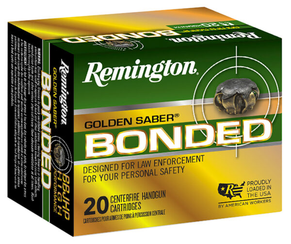 Remington Ammunition R21368 Golden Saber Bonded  10mmAuto 180gr Bonded Brass Jacketed Hollow Point 20 Per Box/25 Case — view 1