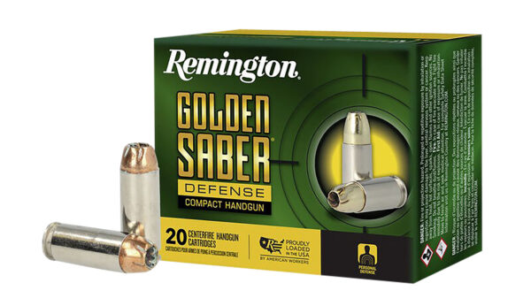 Remington Ammunition R21370 Golden Saber Defense 10mmAuto 180gr Brass Jacketed Hollow Point 20 Per Box/25 Case — view 1