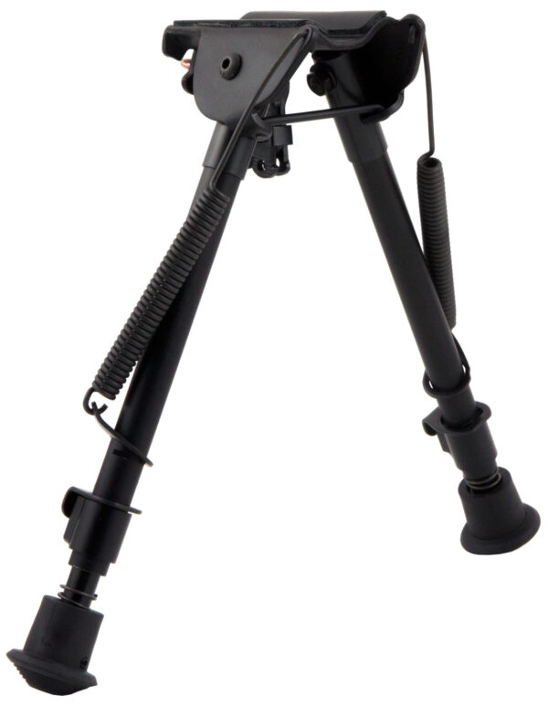 Harris Bipods LM1A2 Non-Swivel L Swivel Stud, 9-13", Black Steel/Aluminum, Notched Legs, Rubber Feet — view 1