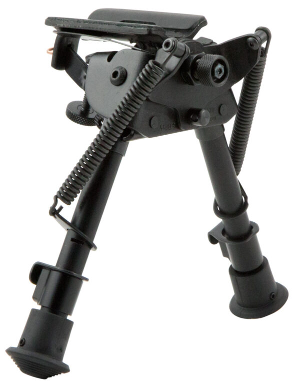 Harris Bipods S-BRM Swivel BR Swivel Stud, 6-9", Black Steel/Aluminum, Notched Legs, Rubber Feet — view 1