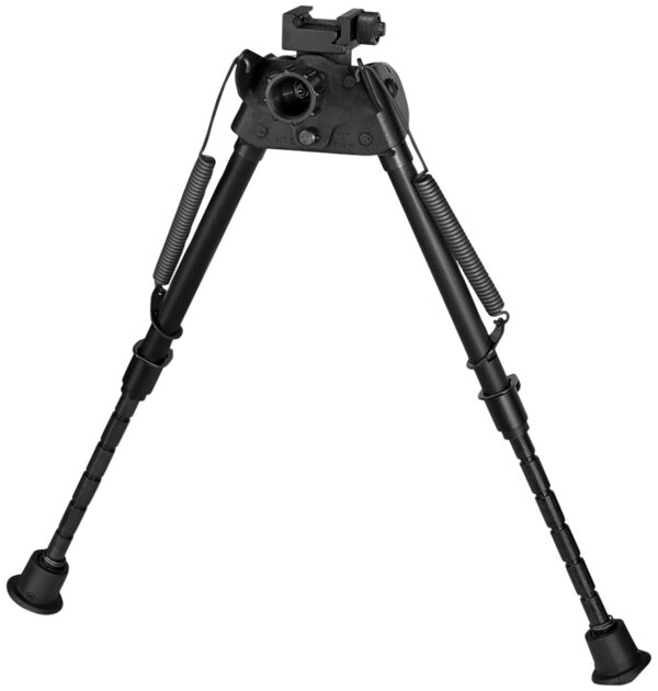 Harris Bipods S-LMP Swivel L Picatinny, 9-13", Black Steel/Aluminum, Notched Legs, Rubber Feet — view 1