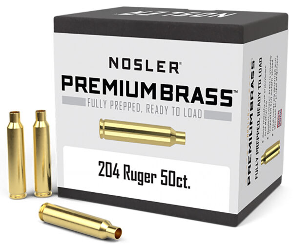Nosler 10056 Premium Brass Unprimed Cases 204Ruger Rifle Brass 50/Box — view 1