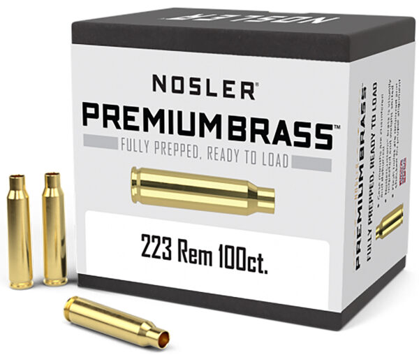 Nosler 10098 Premium Brass Unprimed Cases 223Rem Rifle Brass 100/Box — view 1