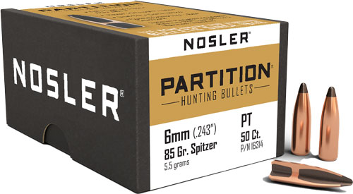 NOSLER BULLETS 6MM .243 - 85GR PARTITION 50CT — view 1