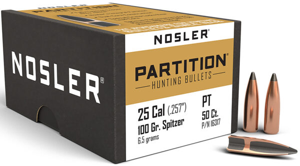 Nosler 16317 Partition  25Cal 100gr Spitzer 50/Box — view 1