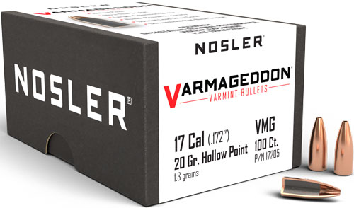 NOSLER BULLETS 17 CAL .172 - 20GR VARMAGEDDON FBHP 100CT — view 1