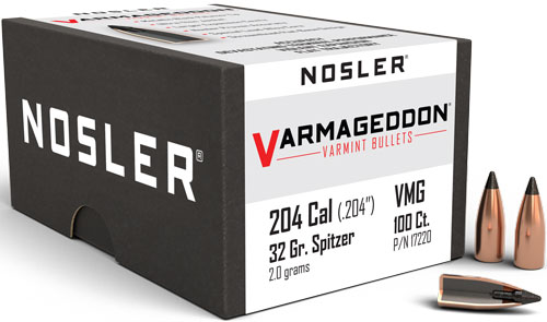 NOSLER BULLETS 20 CAL .204 - 32GR VARMAGEDDON TIPPED 100CT — view 1
