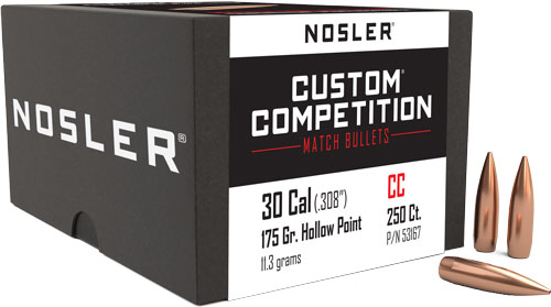 NOSLER BULLETS 30 CAL .308 - 175GR HP-BT CUSTOM COMP. 250C — view 1