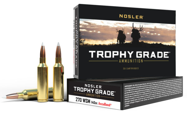 Nosler 60030 Trophy Grade  270WSM 140gr Nosler AccuBond 20 Per Box/10 Case — view 1