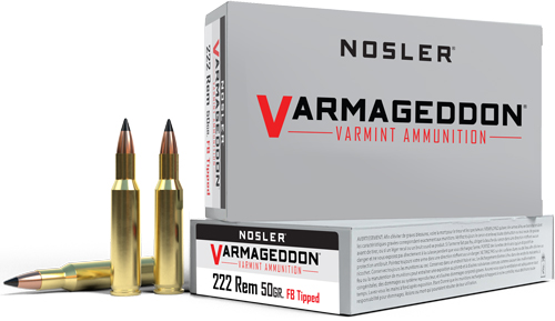NOSLER VARMAGEDDON 222 REM - 50GR FBT 20RD 20BX/CS — view 1