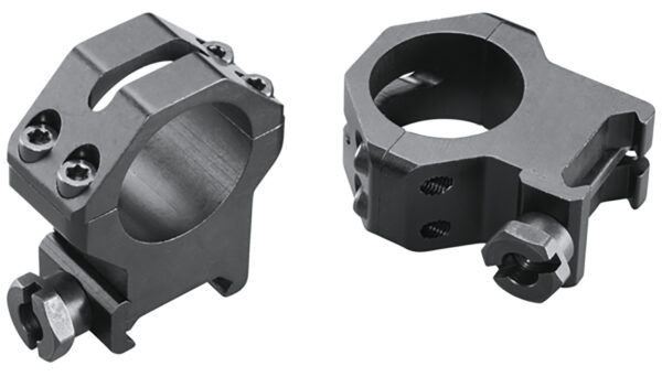 Weaver Mounts 48362 Four-Hole Skeleton Rings  Matte Black 1" Extra High — view 1