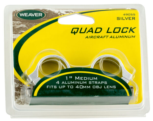 Weaver Mounts 49055 Quad Lock Detachable Rings  Silver 1" Medium — view 1