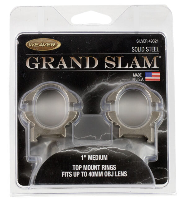 Weaver Mounts 49321 Grand Slam  Silver 1" Medium — view 1
