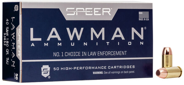 Speer 53652 Lawman  40S&W 180gr Total Metal Jacket 50 Per Box/20 Case — view 1