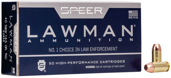 Speer 53955 Lawman  40S&W 165gr Total Metal Jacket Flat Nose 50 Per Box/20 Case — view 1